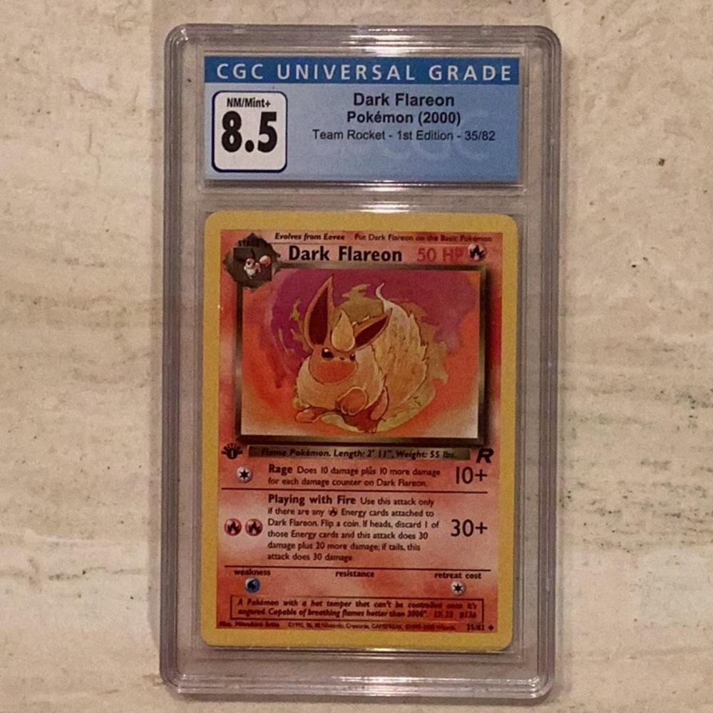 Pokemon Dark Flareon 1st Edition 2000 Team Rocket 35/82 CGC 8.5 TCG #35 Non Holo